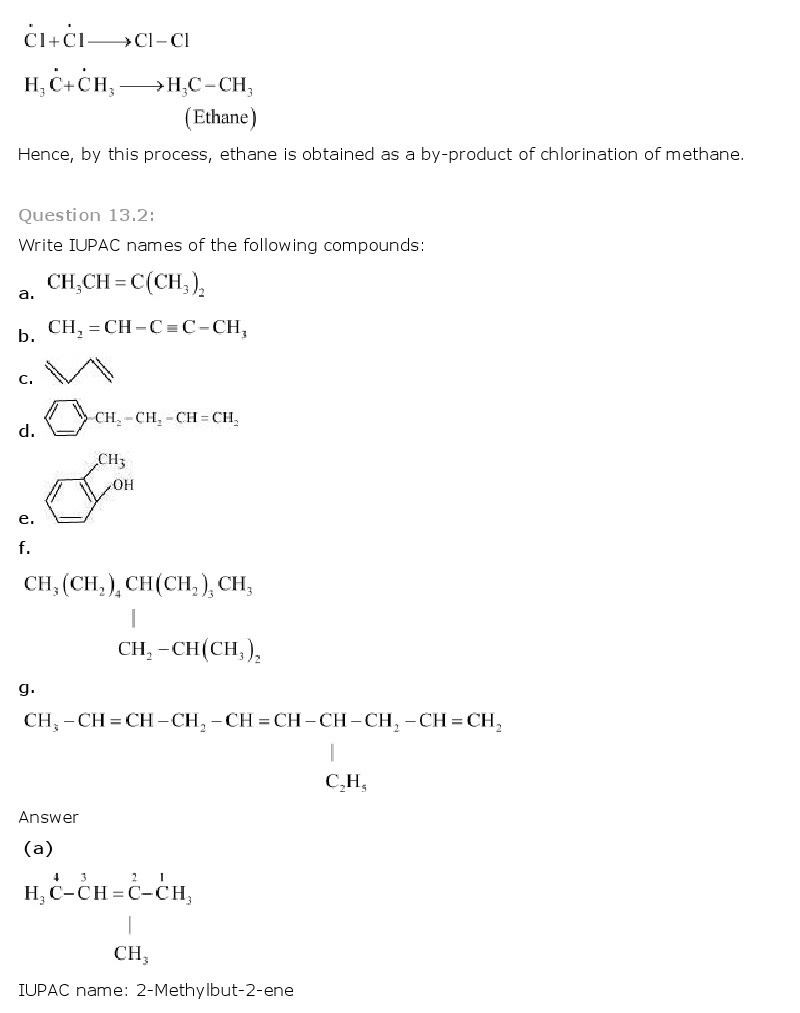 11th, Chemistry, Hydrocarbons 2