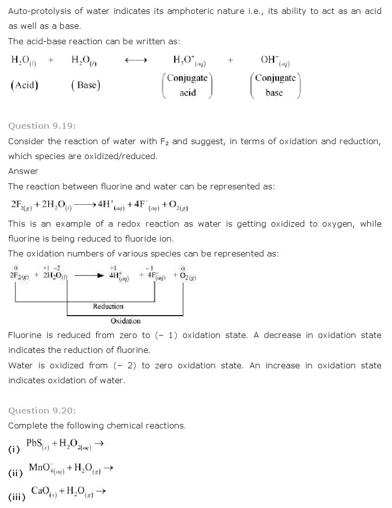 11th, Chemistry, Hydrogen 11