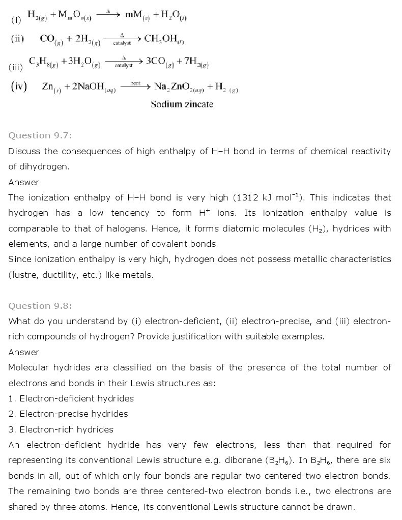 11th, Chemistry, Hydrogen 4