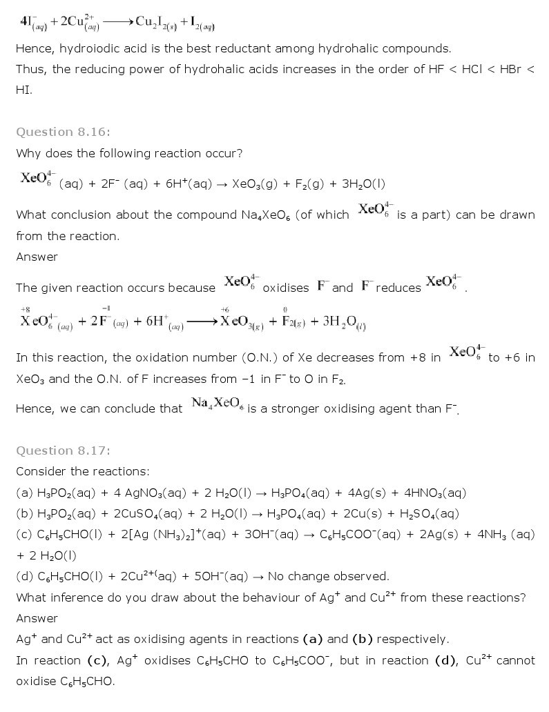 11th, Chemistry, Redox Reactions 17