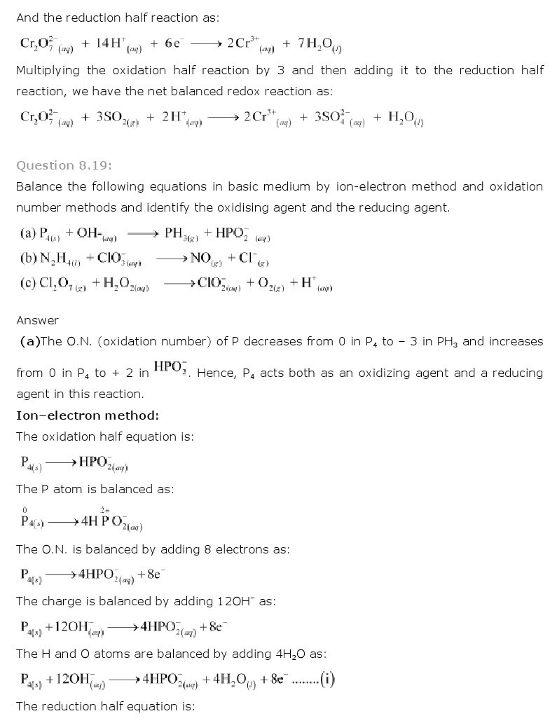 11th, Chemistry, Redox Reactions 20