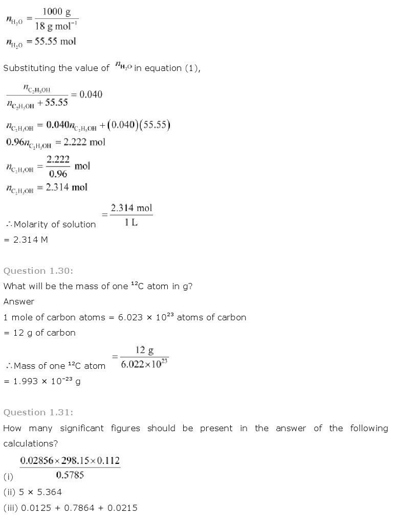 11th, Chemistry, Some Basic Concepts of Chemistry 19