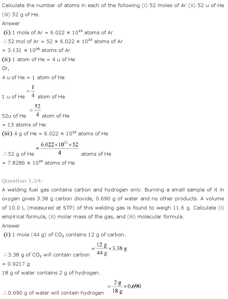 11th, Chemistry, Some Basic Concepts of Chemistry 21