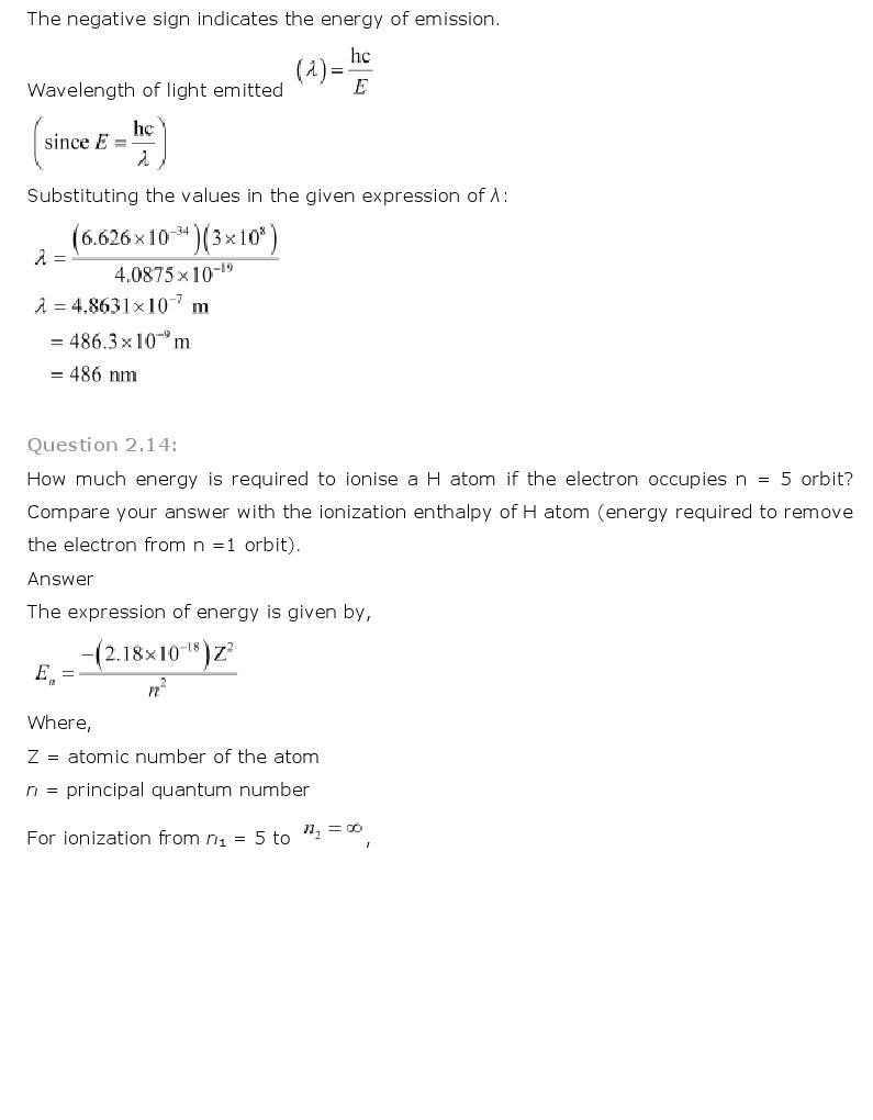 11th, Chemistry, Structure of Atom 10