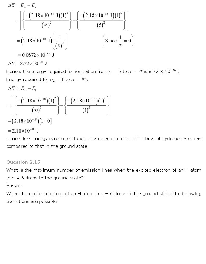 11th, Chemistry, Structure of Atom 11