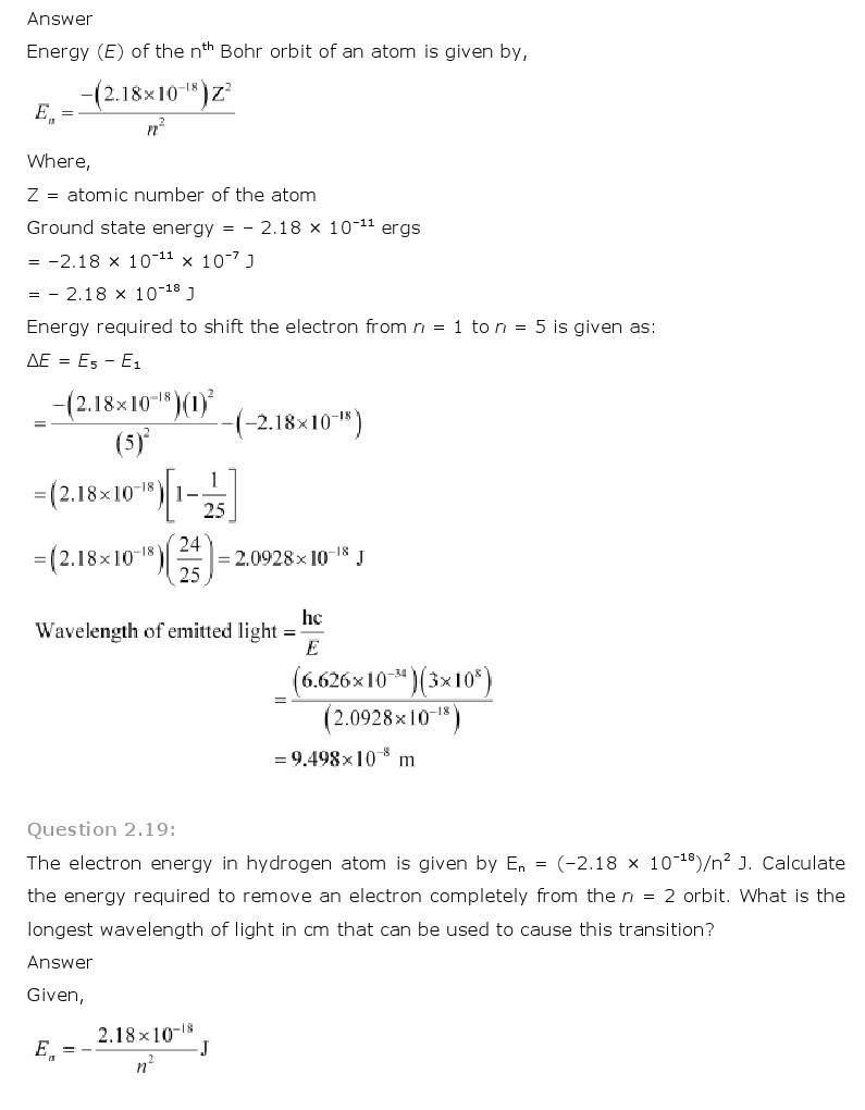 11th, Chemistry, Structure of Atom 14