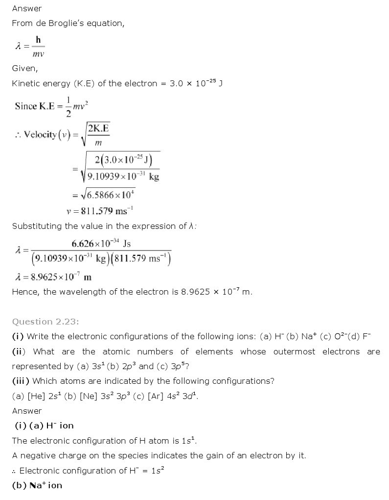 11th, Chemistry, Structure of Atom 17