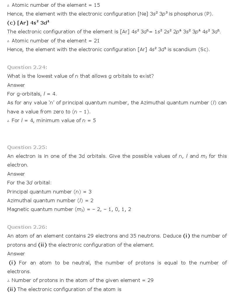 11th, Chemistry, Structure of Atom 19