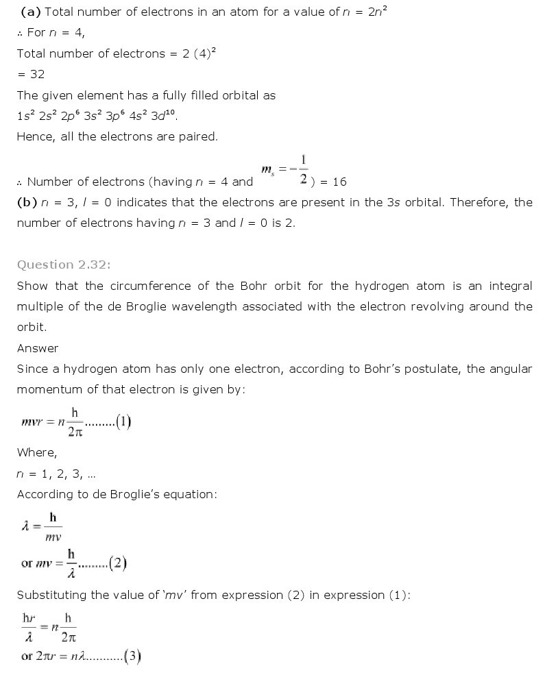 11th, Chemistry, Structure of Atom 23