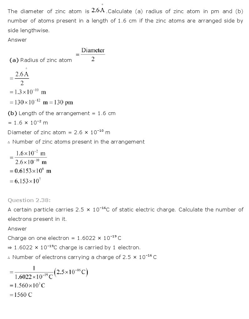 11th, Chemistry, Structure of Atom 27