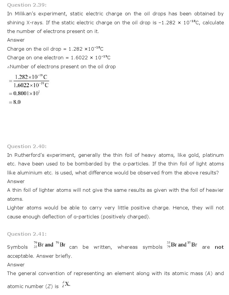 11th, Chemistry, Structure of Atom 28