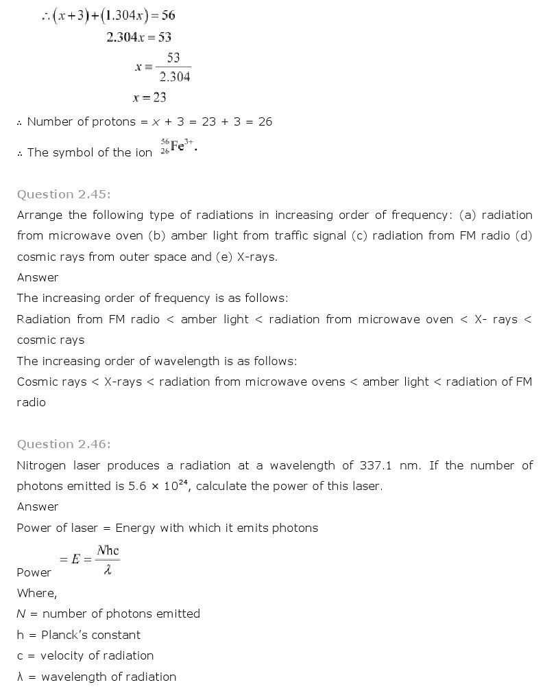 11th, Chemistry, Structure of Atom 31