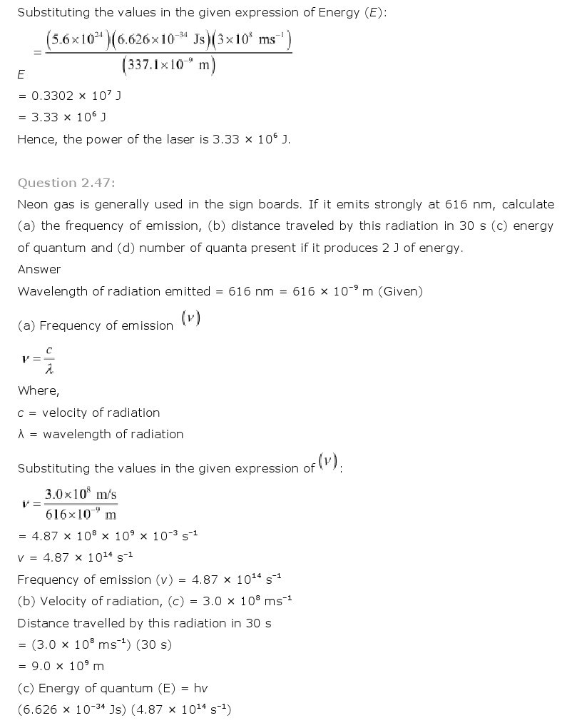 11th, Chemistry, Structure of Atom 32