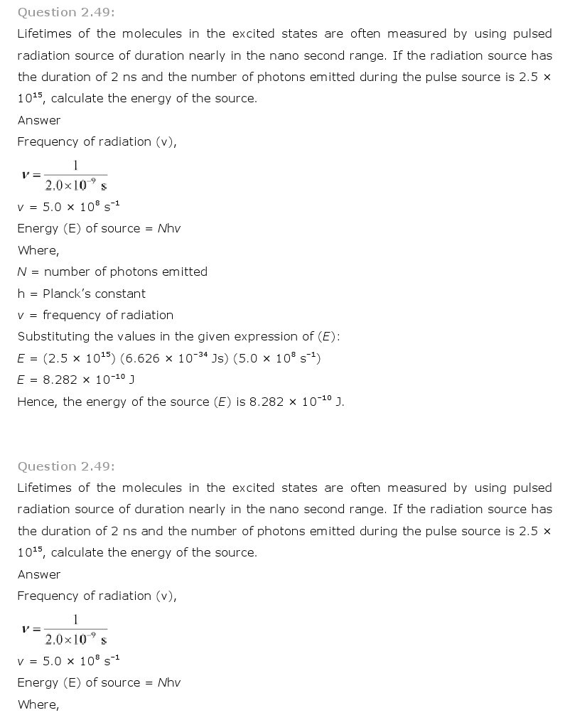 11th, Chemistry, Structure of Atom 34