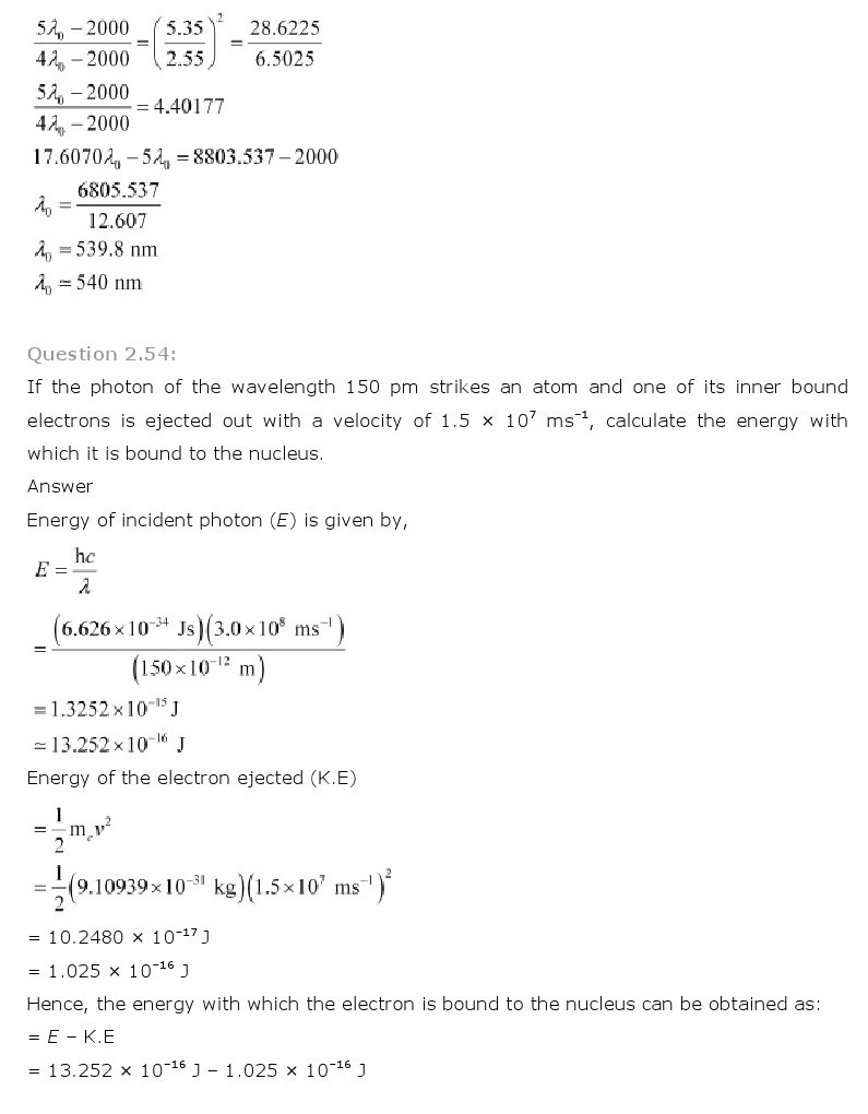 11th, Chemistry, Structure of Atom 40