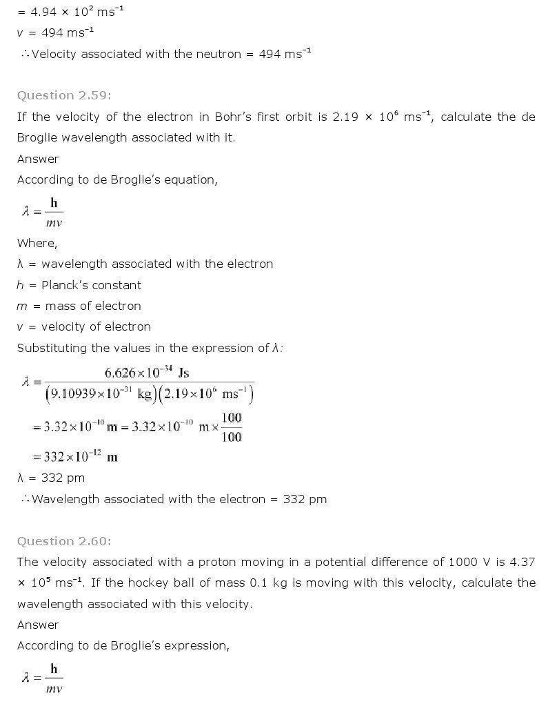 11th, Chemistry, Structure of Atom 45