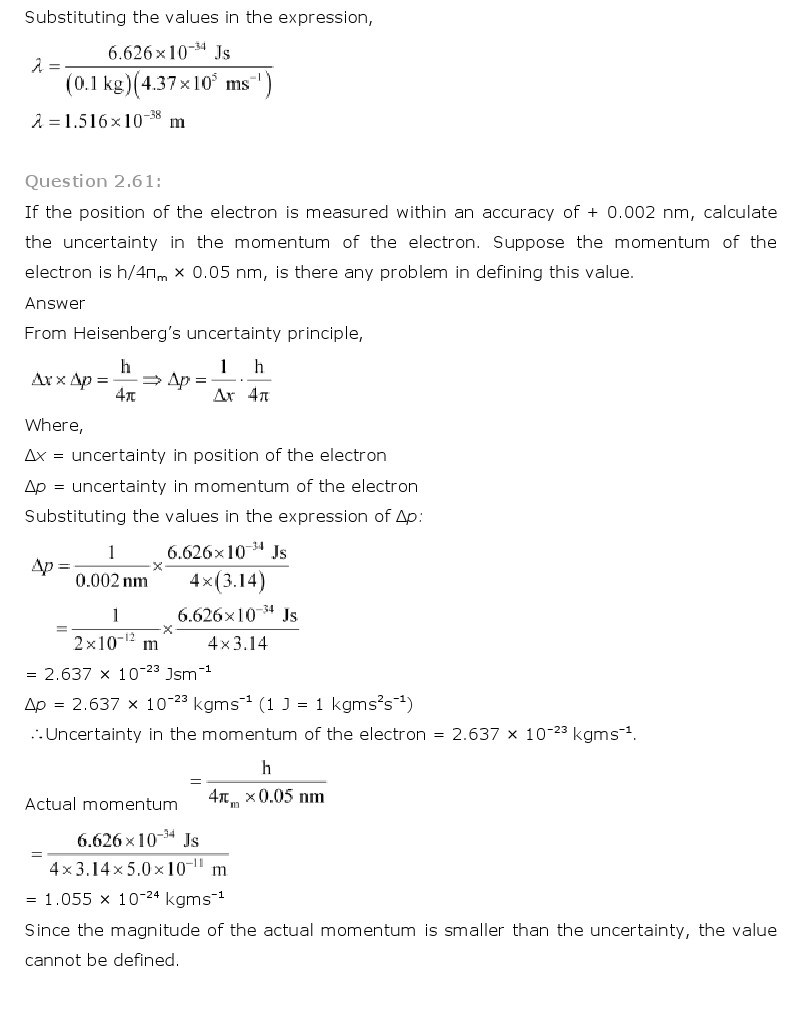 11th, Chemistry, Structure of Atom 46