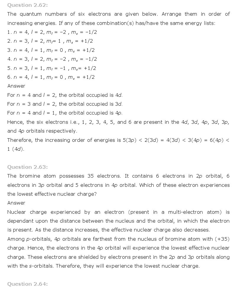 11th, Chemistry, Structure of Atom 47