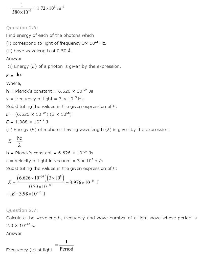 11th, Chemistry, Structure of Atom 5