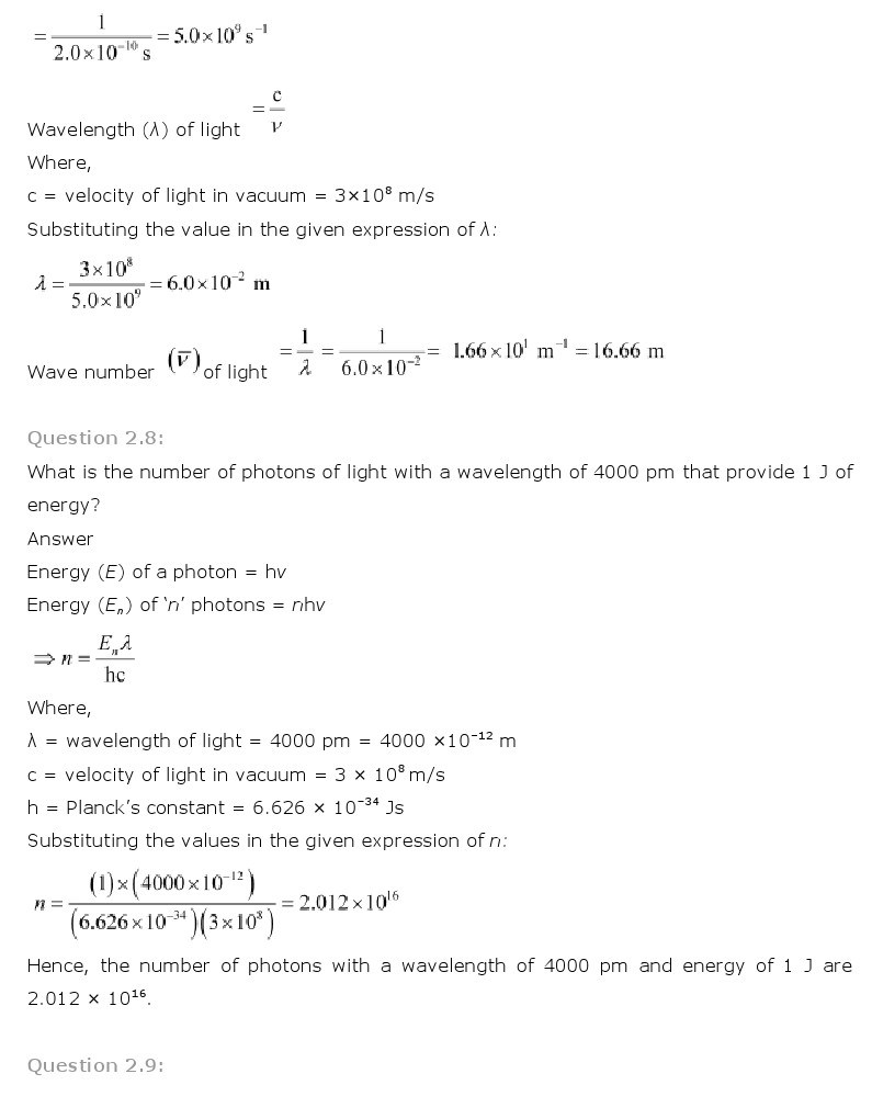 11th, Chemistry, Structure of Atom 6