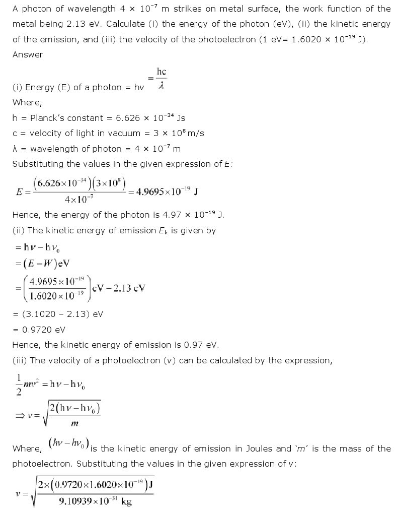 11th, Chemistry, Structure of Atom 7