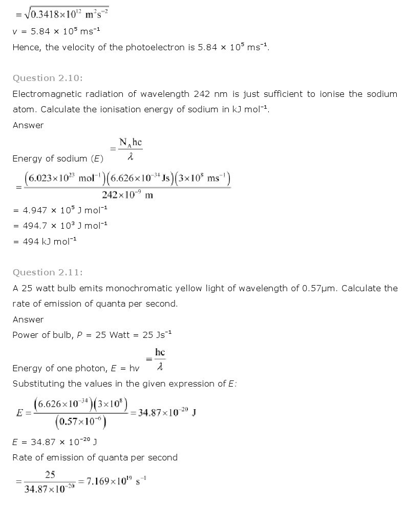 11th, Chemistry, Structure of Atom 8