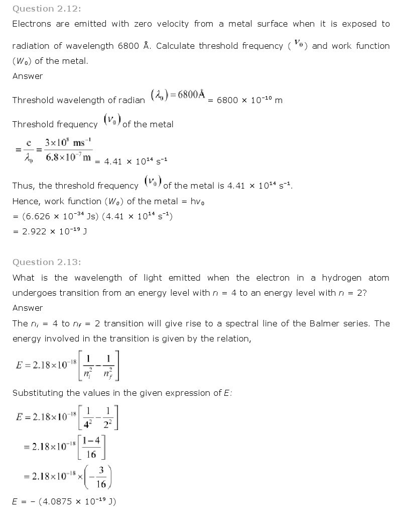 11th, Chemistry, Structure of Atom 9