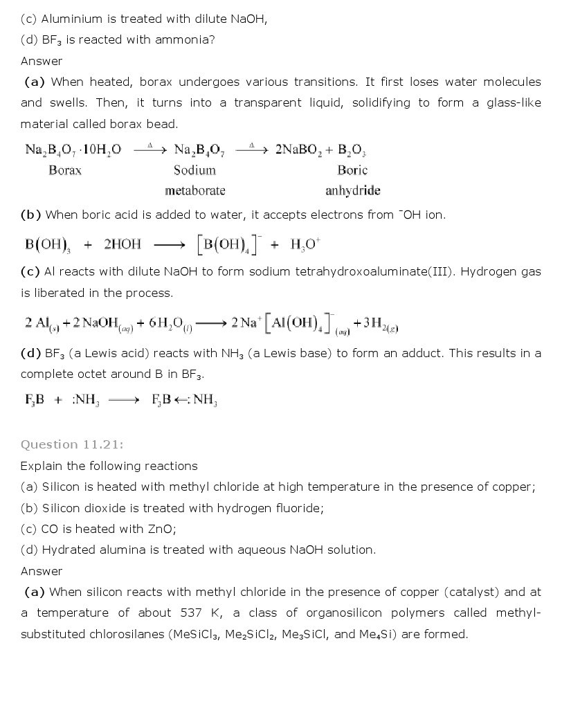 11th, Chemistry, The p-Block Elements 12