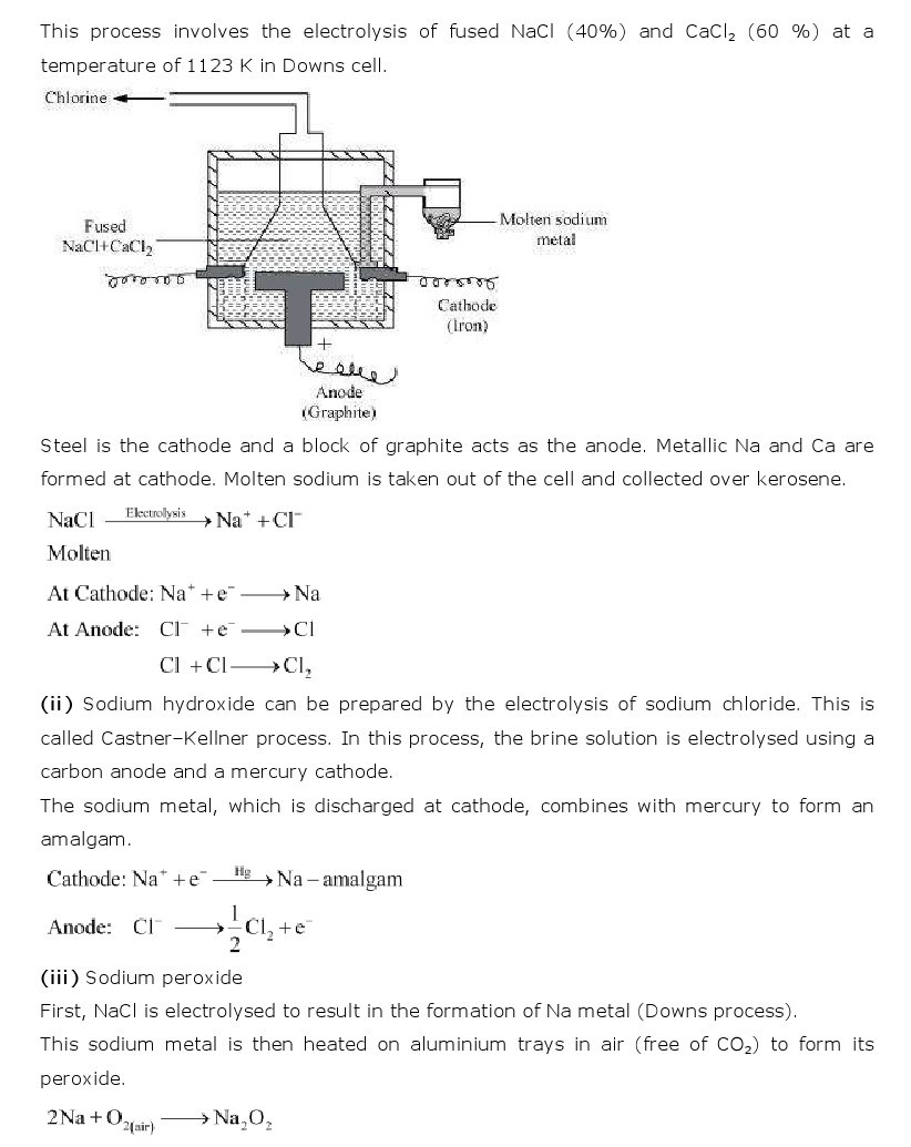 11th, Chemistry, The s- Block Elements 11