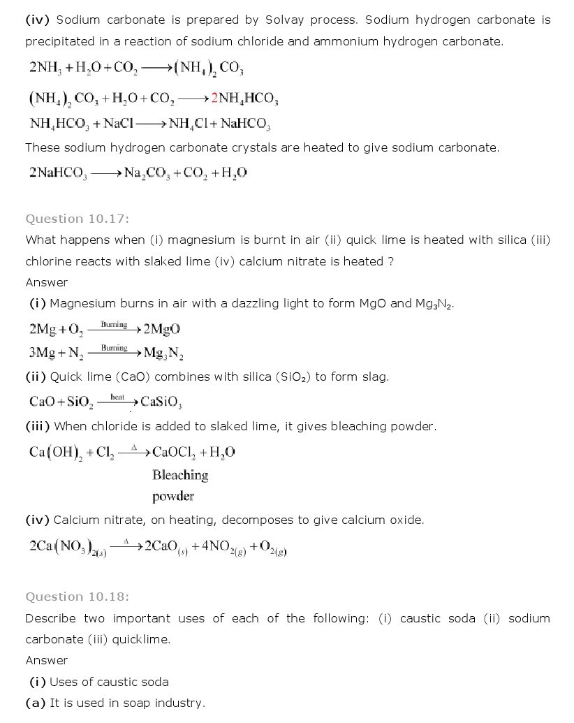 11th, Chemistry, The s- Block Elements 12