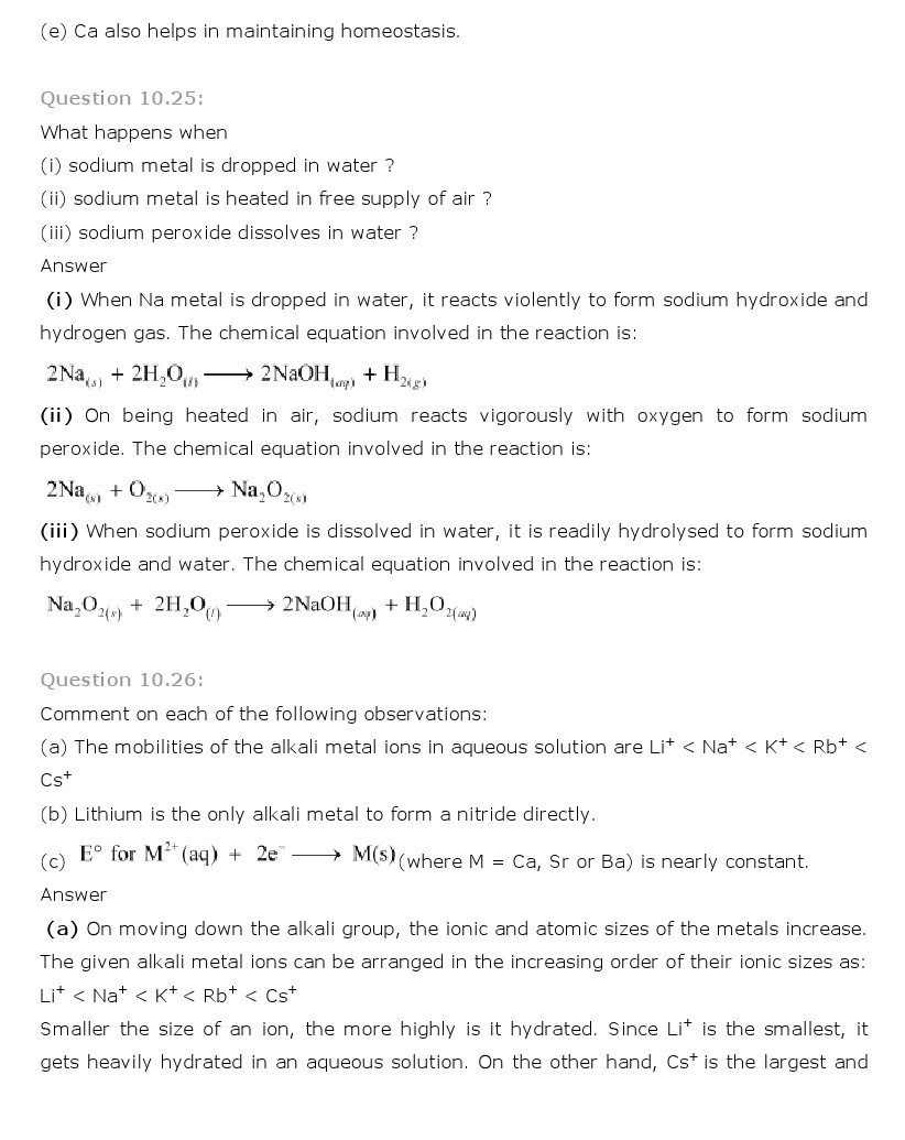 11th, Chemistry, The s- Block Elements 16