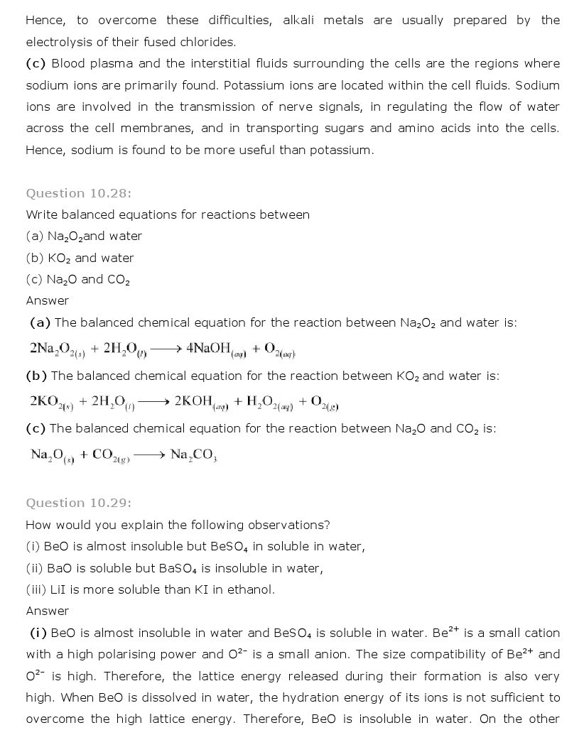 11th, Chemistry, The s- Block Elements 18