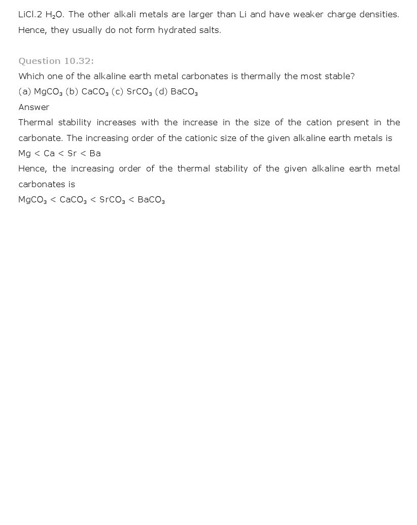 11th, Chemistry, The s- Block Elements 20