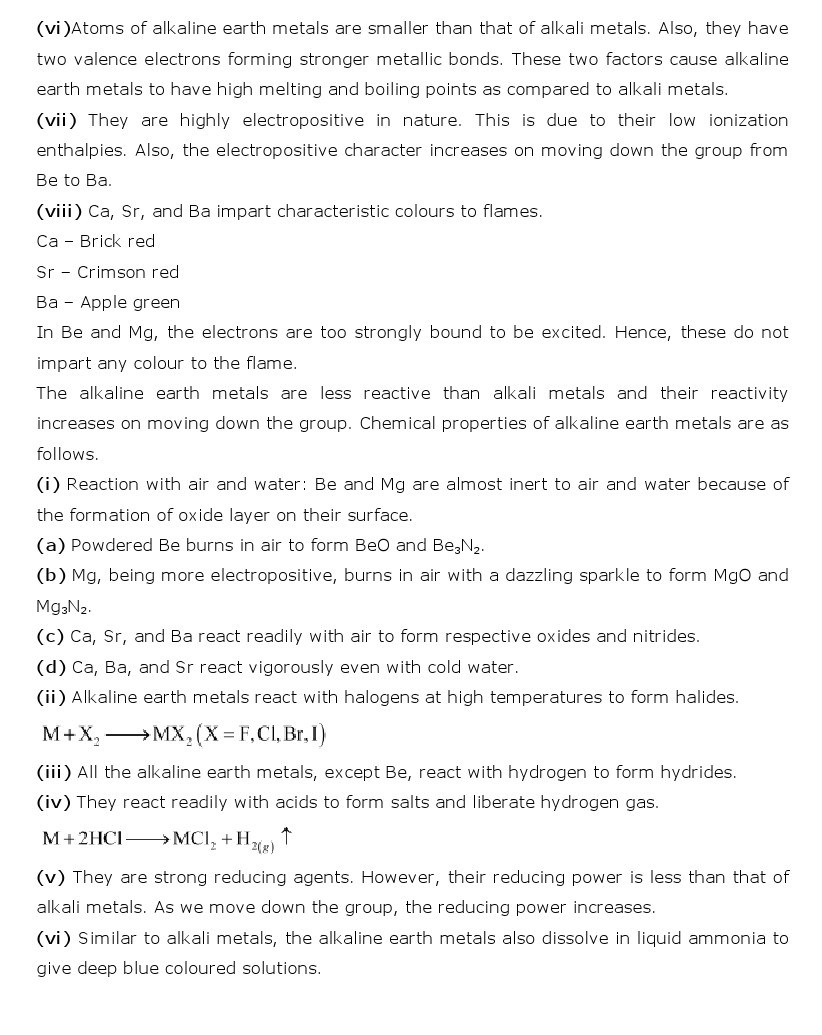 11th, Chemistry, The s- Block Elements 3