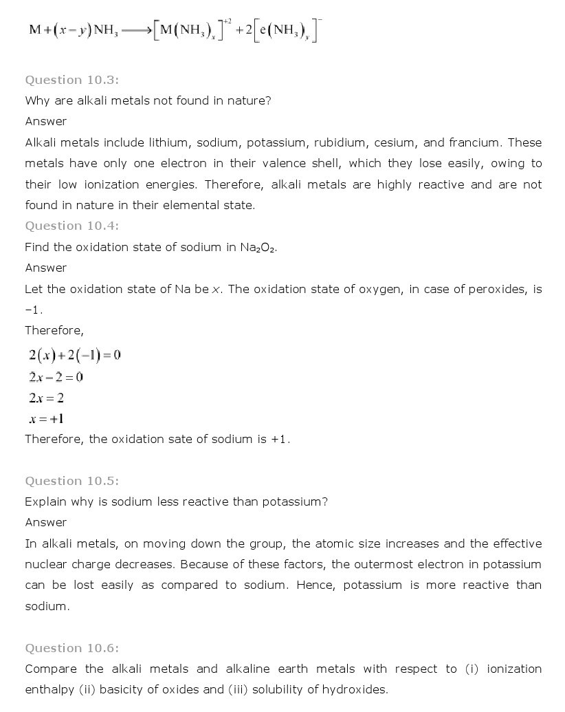 11th, Chemistry, The s- Block Elements 4