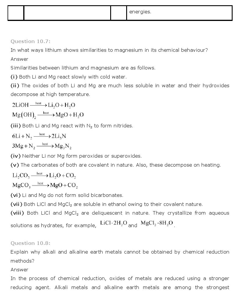 11th, Chemistry, The s- Block Elements 6