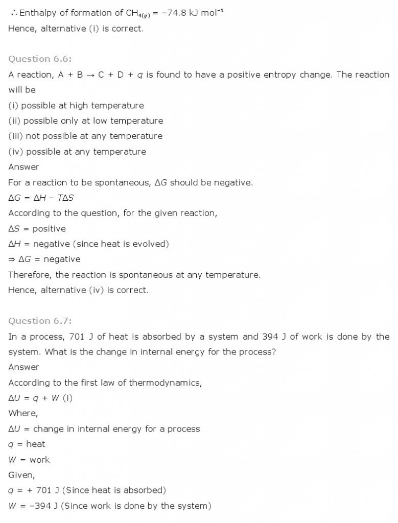 Thermodynamics class 11 chemistry ncert solutions