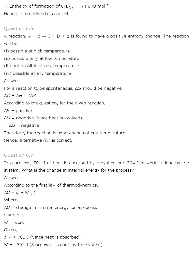 11th, Chemistry, Thermodynamics 3