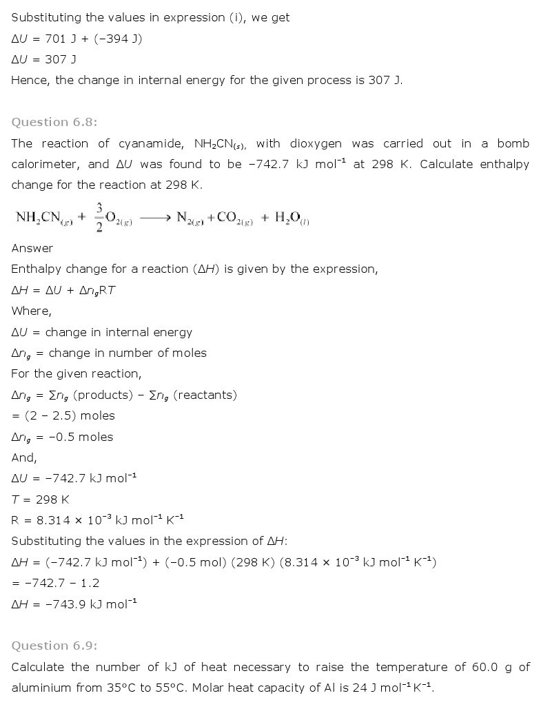 11th, Chemistry, Thermodynamics 4