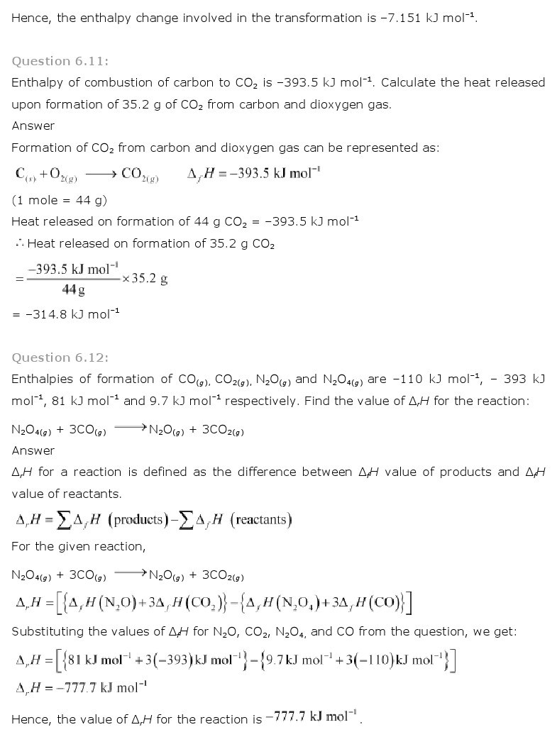 11th, Chemistry, Thermodynamics 6