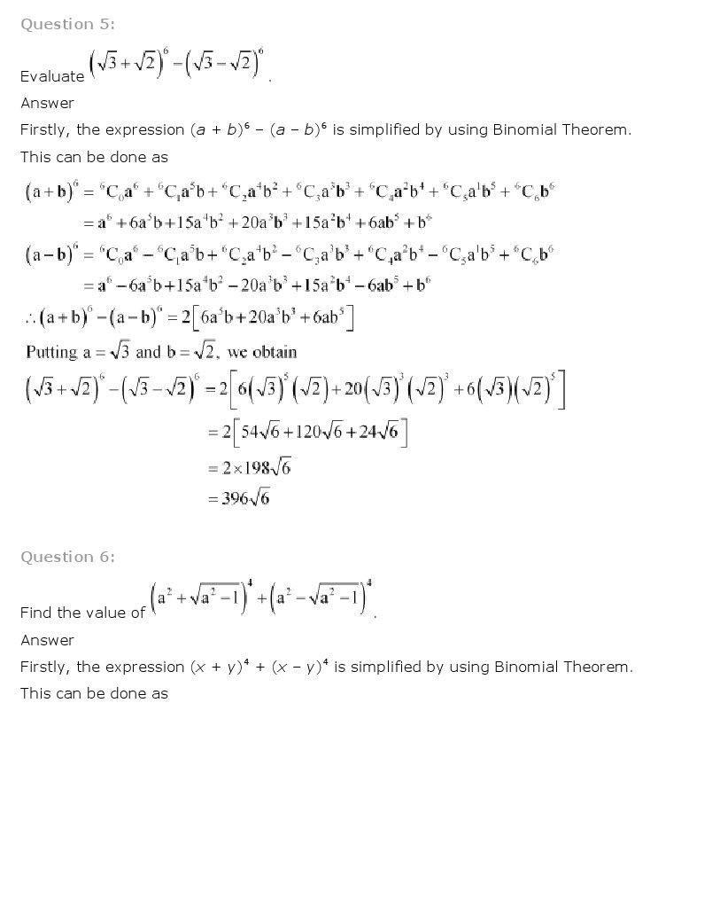 11th, Maths, Binomial Theorem 20