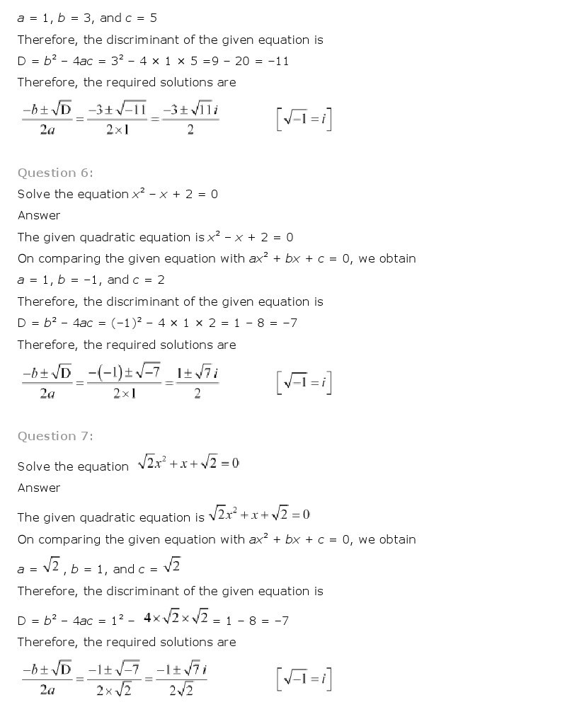 11th, Maths, Complex Numbers & Quadratic Equations 15