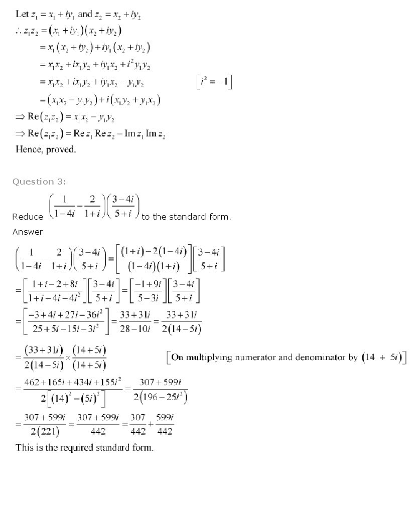 11th, Maths, Complex Numbers & Quadratic Equations 20
