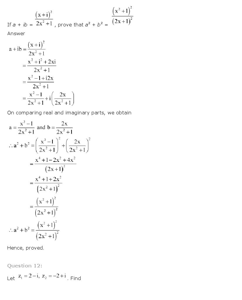 11th, Maths, Complex Numbers & Quadratic Equations 27