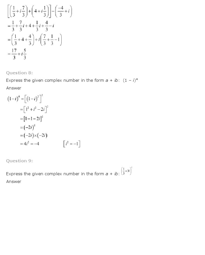 11th, Maths, Complex Numbers & Quadratic Equations 3