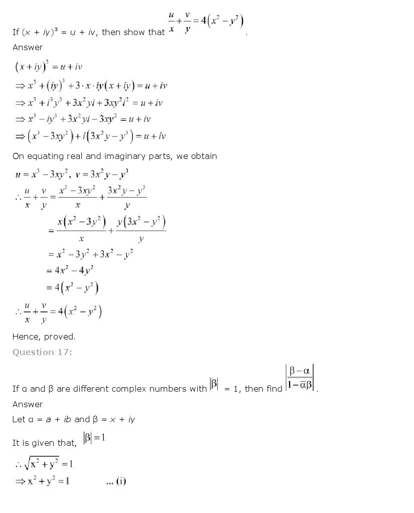 11th, Maths, Complex Numbers & Quadratic Equations 31