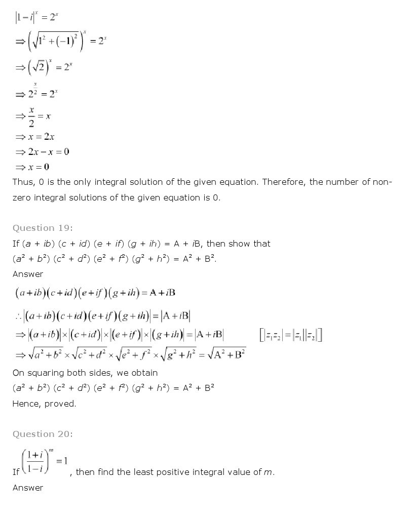 11th, Maths, Complex Numbers & Quadratic Equations 33