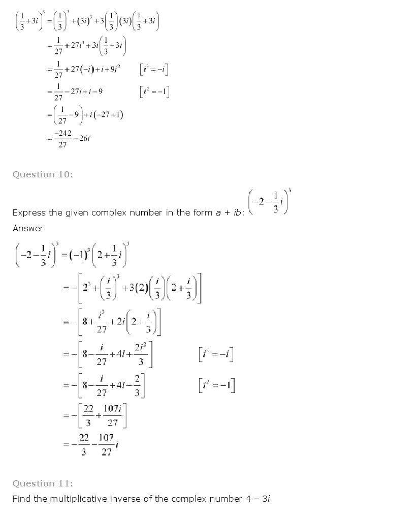 11th, Maths, Complex Numbers & Quadratic Equations 4