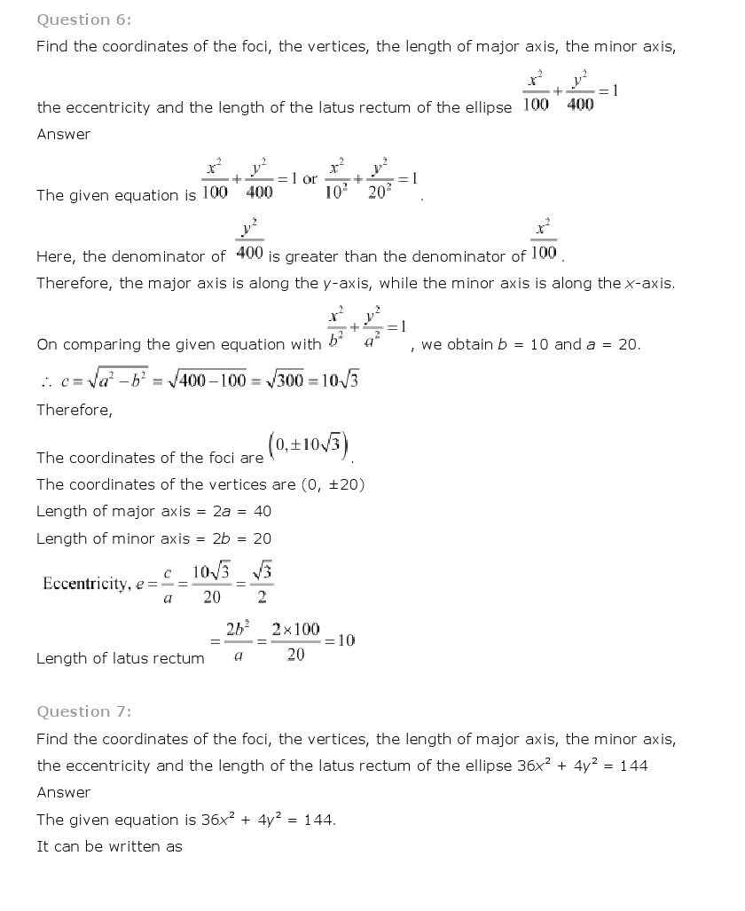 11th, Maths, Conic Sections 20