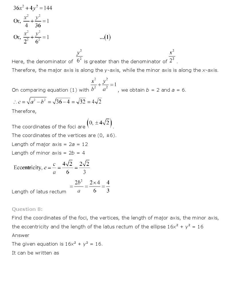 11th, Maths, Conic Sections 21